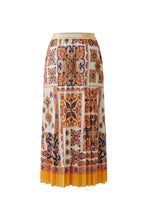 Printed Pleated Midi Skirt