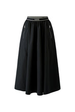 Full Midi Skirt with Cream Waistband