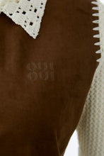 Brown Contrast Stitch Knit Top