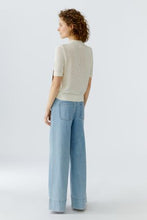 Brown Contrast Stitch Knit Top