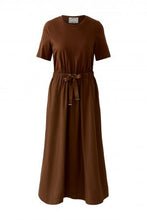 Brown Drawstring Midi Dress