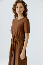 Brown Drawstring Midi Dress