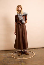 Brown Drawstring Midi Dress