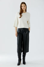 Ivory Relaxed Three-Quarter Sleeve Knit