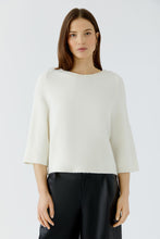 Ivory Relaxed Three-Quarter Sleeve Knit