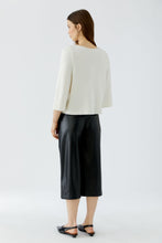 Ivory Relaxed Three-Quarter Sleeve Knit