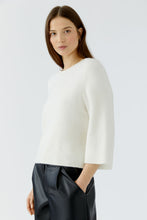 Ivory Relaxed Three-Quarter Sleeve Knit
