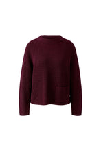 Textured Knit Jumper with Pocket - Berry