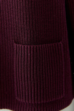Textured Knit Jumper with Pocket - Berry