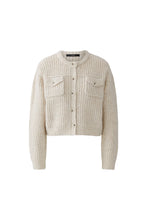 Cream Knit Cardigan with Detachable Faux Fur Collar