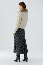 Cream Knit Cardigan with Detachable Faux Fur Collar