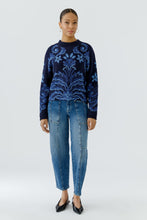 Navy Ornate Knit Jumper