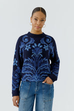 Navy Ornate Knit Jumper