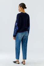 Navy Ornate Knit Jumper