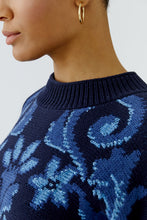 Navy Ornate Knit Jumper