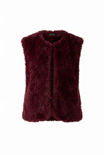 OUI Faux Fur Knitted Waistcoat - Burgundy