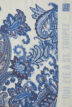 Blue Paisley Print Scarf