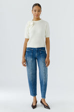 Bow Detail Short Sleeve Knit - Gardenia