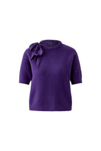 Bow Detail Short Sleeve Knit - Violet