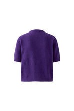 Bow Detail Short Sleeve Knit - Violet