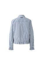 Classic Stripe Frill Hem Shirt - Navy
