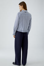 Classic Stripe Frill Hem Shirt - Navy