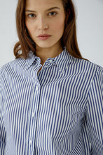 Classic Stripe Frill Hem Shirt - Navy