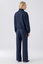 Navy Check Utility Zip Jacket