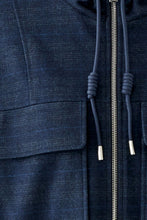 Navy Check Utility Zip Jacket