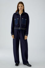 Navy Zip-Front Jersey Jacket