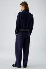 Navy Zip-Front Jersey Jacket