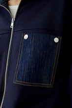 Navy Zip-Front Jersey Jacket