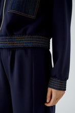 Navy Zip-Front Jersey Jacket