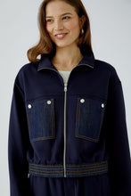 Navy Zip-Front Jersey Jacket