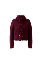Burgundy Sequin Trim Knit Cardigan