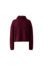 Burgundy Sequin Trim Knit Cardigan