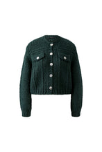 Forest Green Textured Knit Cardigan