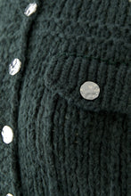 Forest Green Textured Knit Cardigan