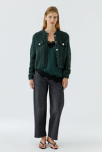 Forest Green Textured Knit Cardigan