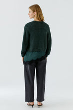 Forest Green Textured Knit Cardigan