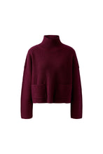 Burgundy Ribbed Roll Neck Knit Jumper