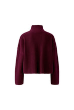 Burgundy Ribbed Roll Neck Knit Jumper