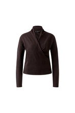 Wrap Style Knit Jumper - Chocolate