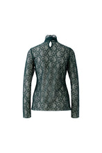 Emerald Green Lace Tie-Neck Top