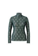 Emerald Green Lace Tie-Neck Top