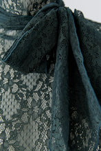 Emerald Green Lace Tie-Neck Top