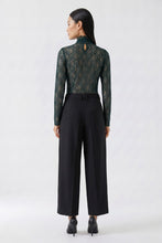 Emerald Green Lace Tie-Neck Top