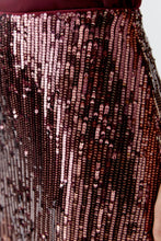 Burgundy Sequin Midi Skirt
