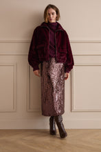 Burgundy Sequin Midi Skirt