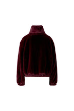 Burgundy Faux Fur Zip Jacket